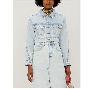 diagonal lark In time maje denim jacket 